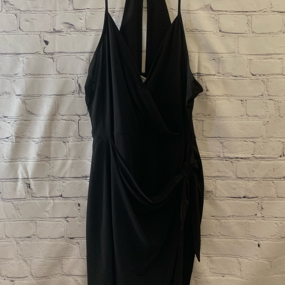BCBG Generation Side Knot Surplice Dress in Black